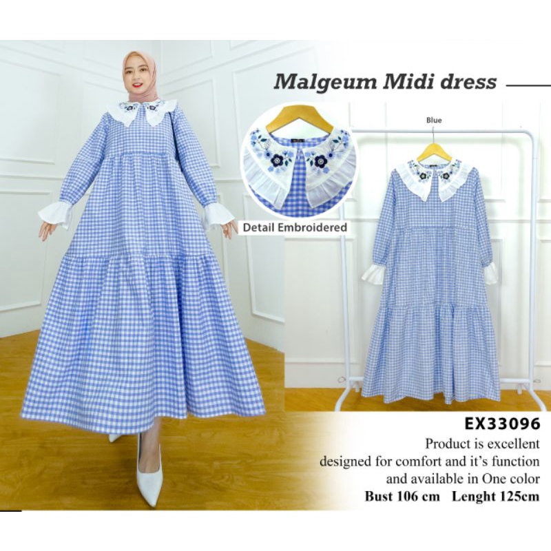 33096  Midi dress kotak by Extu