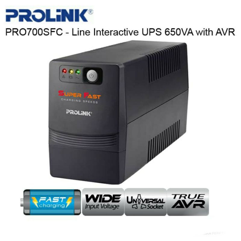 UPS Prolink Pro 700 SFC 650VA with AVR - PRO700SFC Prolink Line Interactive