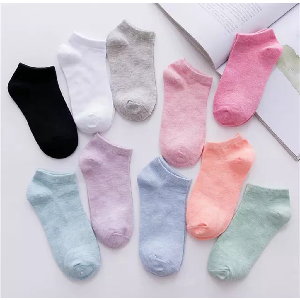 12 atau 6 pasang kaos kaki pendek pria dan wanita