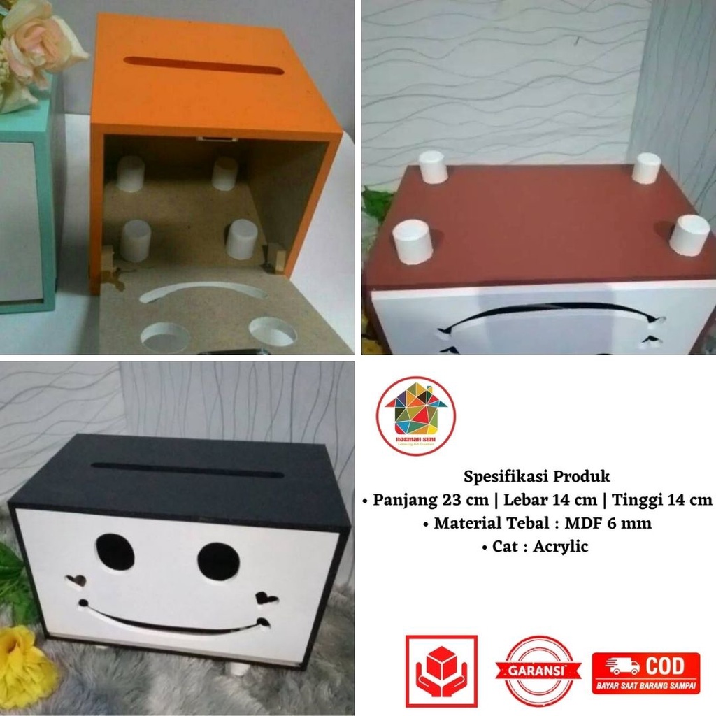 Kotak Tisu Kayu | Tempat Tisu Kayu | Box Tissue Smile