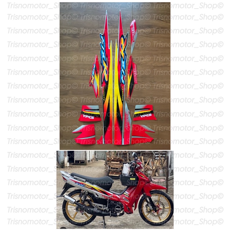 striping polet body motor Fiz R F1z R LE silver merah sticker stiker fizr f1zr dual tone lis list fi