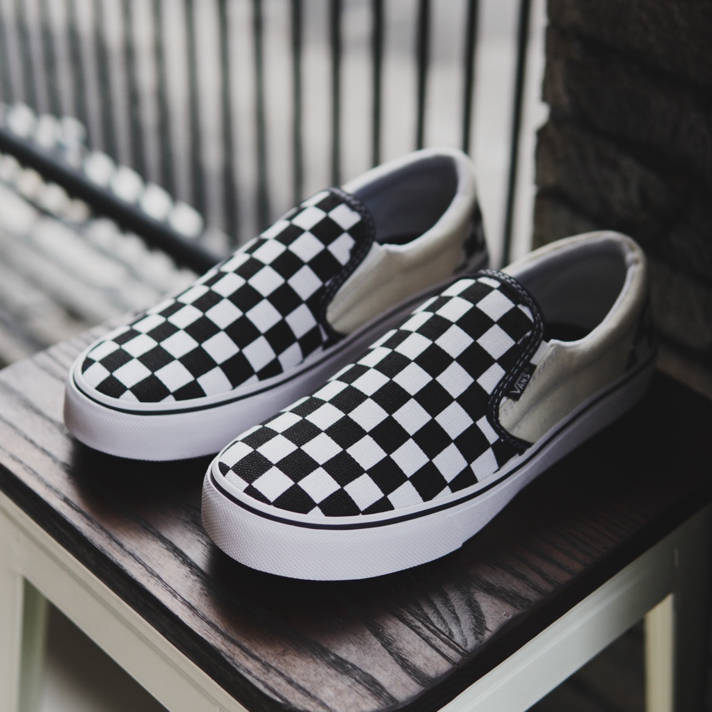 Bisa cod Sepatu Vans Slip On Mono OG Checkerboard Black White PREMIUM BNIB