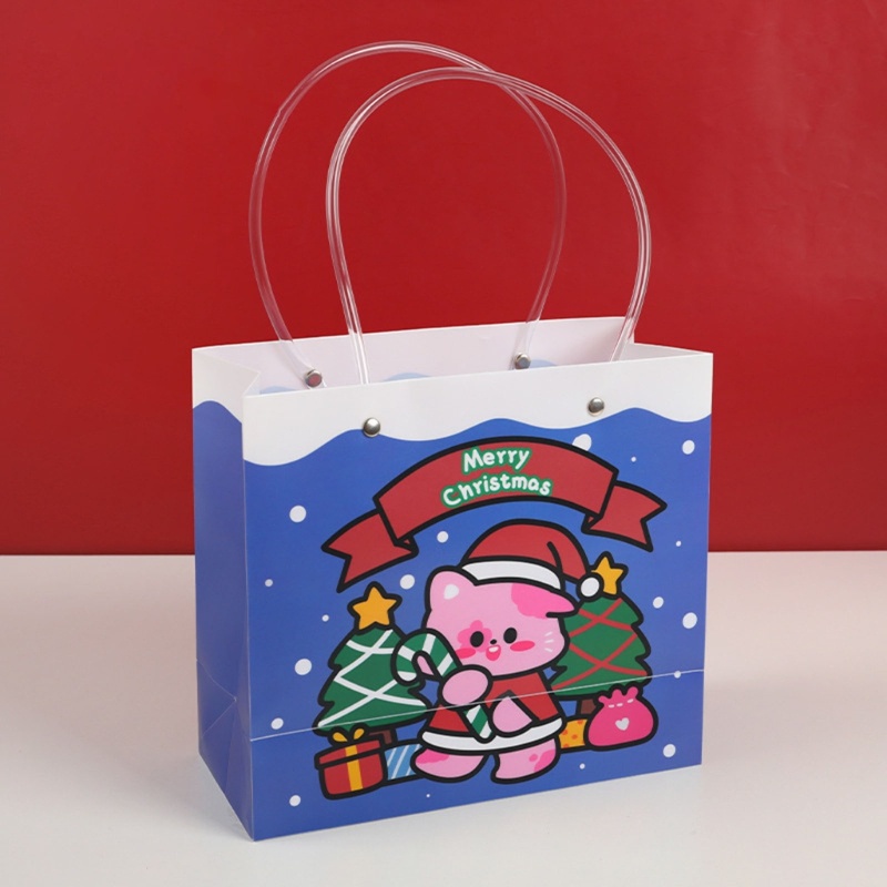 5pcs / Set Tas Hadiah Natal Multifungsi Dengan Gagang Untuk Anak Laki-Laki Dan Perempuan