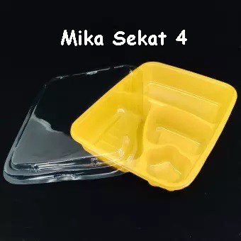 Mika Bento Sekat 4 Warna Kuning / Tray Bento / Mika Bento LIP-610