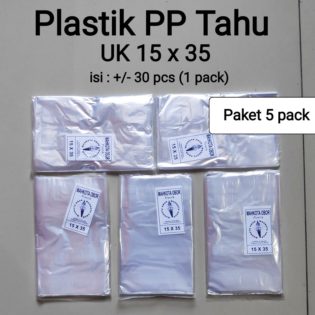 PP TAHU Uk 15x35, plastik bening tipis, kantong bening tipis