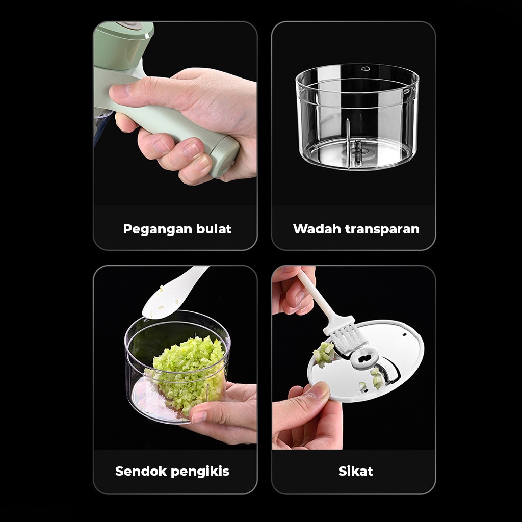 Blender Chopper Multifungsi Pemotong Daging Sayur Bawang 3 In 1 Portable USb