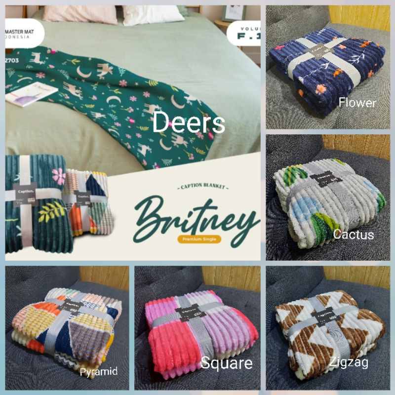 Selimut Britney Caption Bulu Lembut Emboss