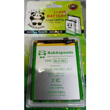 BATERAI RAKKIPANDA DOUBLE POWER OPPO F9 / BLP681