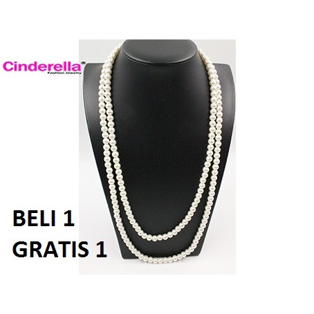 KALUNG MUTIARA 2 LILIT PANJANG KOREA AKSESORIS WANITA MURAH WANITA
