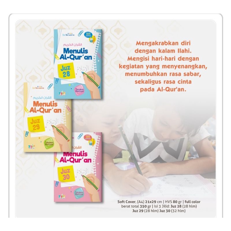 Menulis Alquran anak juz 28,29,30