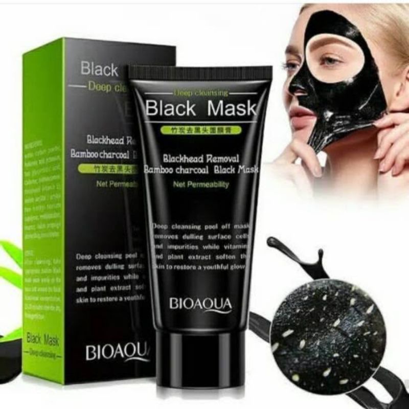 MASKER WAJAH PEMBERSIH KOMEDO DAN BEKAS JERAWAT 60gr BLACK MASK ORI