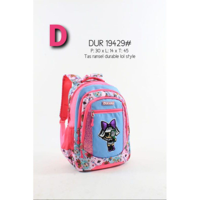 Tas Cewek Ransel Durable Unicorn LOL Sequin Kanvas