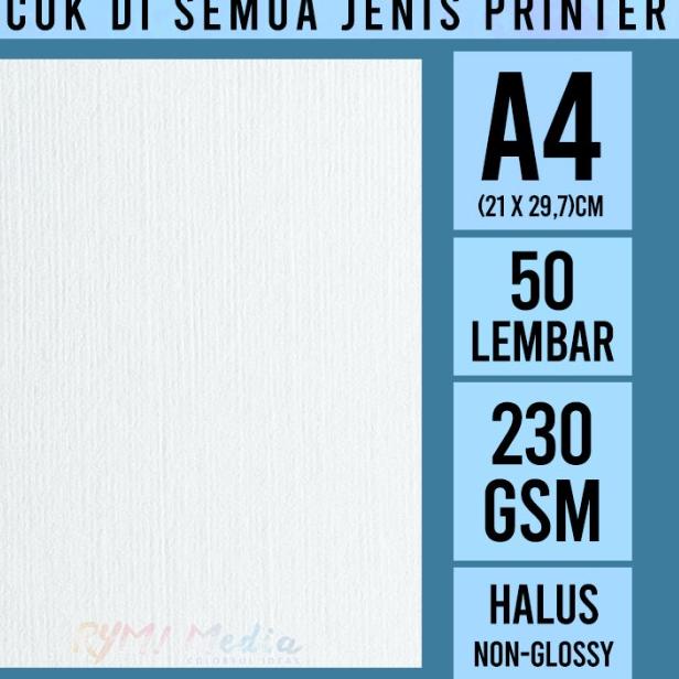 

✫ LINEN Jepang 230 gsm A4 isi 50 lbr / Kertas HVS Linen Tebal 230 gram ➻