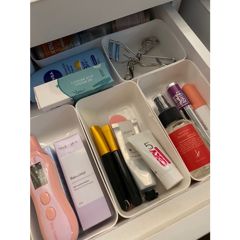 Kotak Wadah Tempat Penyimpanan Lipstick Make Up Manik Aksesoris Benang Kancing Mur Baut Perkakas Sendok Pensil Pulpen Kancing Storage Box Plastik Serbaguna Kotak Aesthetic Pembatas Organizer Kosmetik