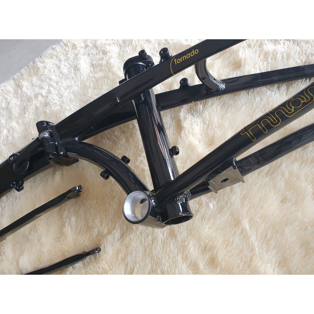 Frame Set Fnhon Tornado Hitam Emas Discbrake Db Disc Brake 20 22 inch Black Gold not Blast Gust Storm