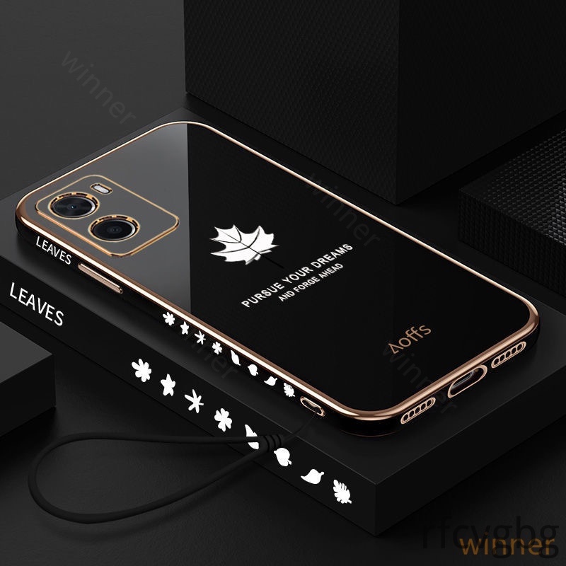 Soft Case OPPO A76 A96 A57 2022 A77s Reno 7pro Reno 7Z Reno 6 A95 A74 Reno5 TPU Motif Daun Maple Tahan Banting Untuk-3