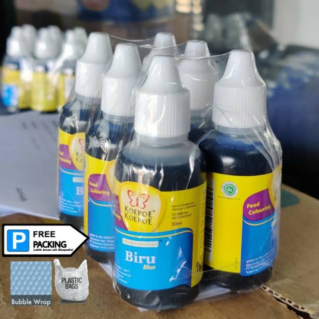 Pewarna Makanan Koepoe Biru / Kuning / Hijau / Merah / Ungu 30ml MURAH READY