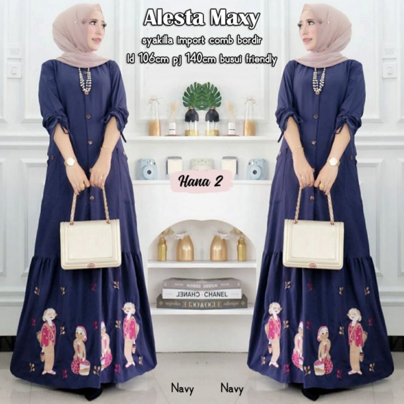 Alaina Maxy/Alesta Maxy/gamis shakila bordir