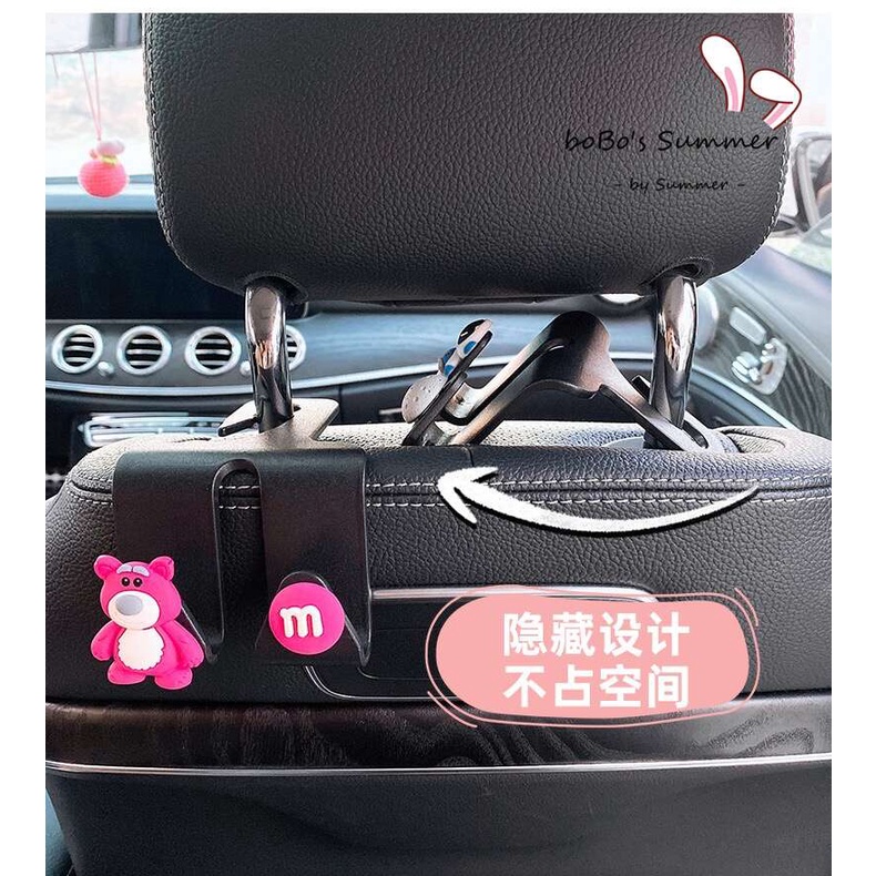 1 pcs - Gantungan Kait Double Kursi Mobil Hanger Headrest Aneka Karakter Lucu