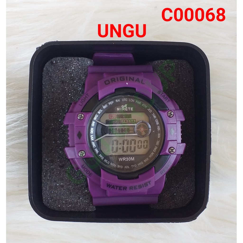 C ( C00068 ) JAM TANGAN SPORT DEWASA HARGA GROSIR / FREE BOX / WATER RESISTANT 3 ATM / TAHAN AIR