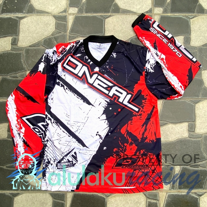 Jersey, Celana, Sarung Tangan &amp; Sepatu Fullprint with Protectors Fullset MX Trail Motocross - Paket Bundling ONCTFG010103-F41