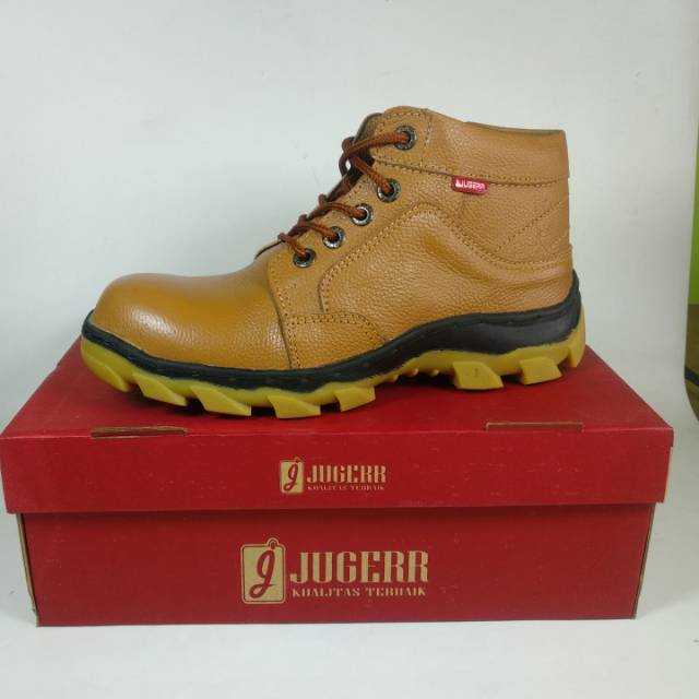 Sepatu safety ujung besi kulit asli JUGERR