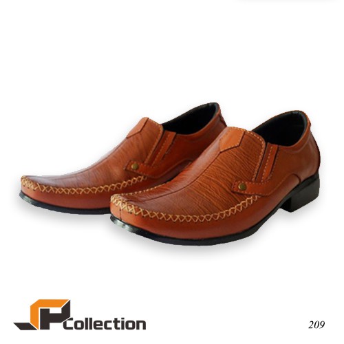 Original SPATOO Kode 209 Tan - Sepatu PDH Kulit Sapi Asli Jaminan Uang Kembali Jika Bukan Kulit