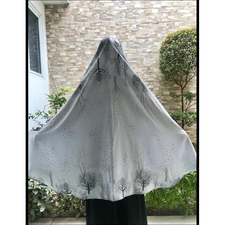 HARGA SPESIAL KHIMAR HIJAB SYARI BAHAN MAXMARA SATIN LUX MOTIF SAKURA