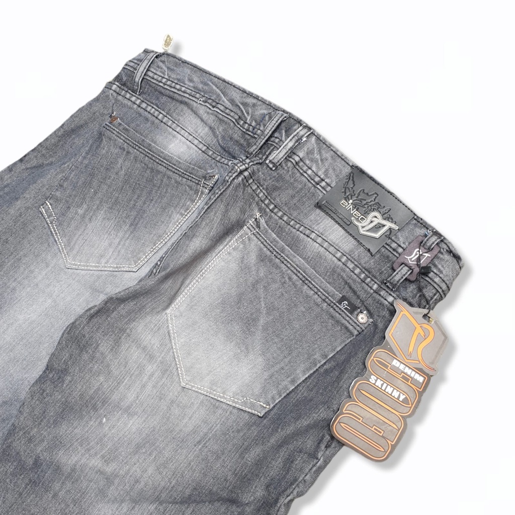 NEW PRODUCT Celana Jeans  selved Panjang Denim ST DENIM Original Corvus Jeans Melar Pria - Black Grey