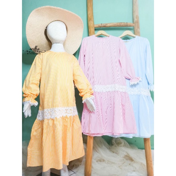 Gamis Shafa gamis anak katun jepang garis renda