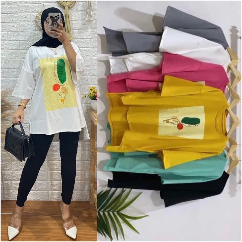 KAOS OVERSIZE WANITA HIJAB // ATASAN WANITA OVERSiZE