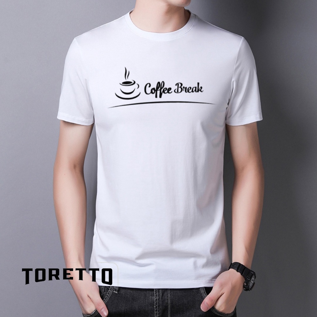 TORETTO - BAJU KAOS COFFEE BREAK || KAOS DETAK JANTUNG || BAJU SIMPLE HARIAN || KAOS DISTRO KEREN