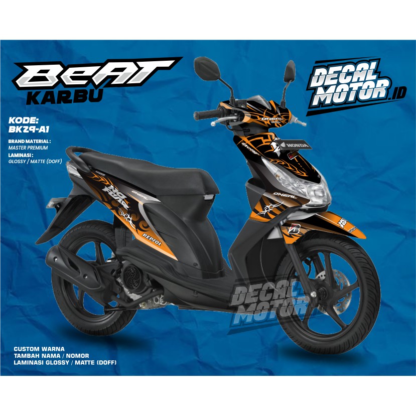 Sticker Decal Beat Karbu Full Body - Stiker Dekal Beat Karbu TRIBAL ORANGE - BK