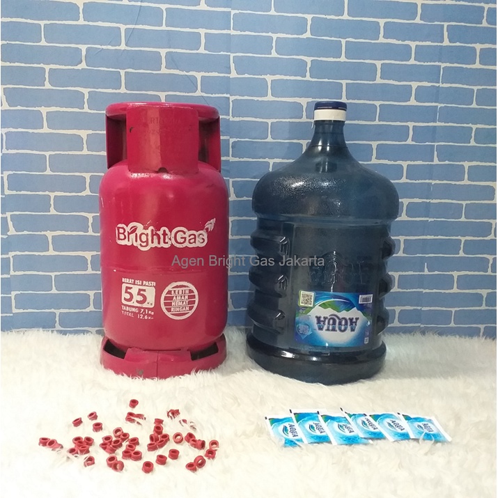 

PAKET BRIGHT GAS 5,5 KG PLUS ISI + AQUA GALON ISI