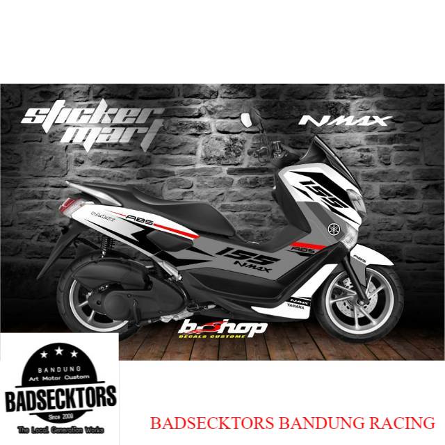 Sticker decal full body yamaha nmax putih lis hitam keren