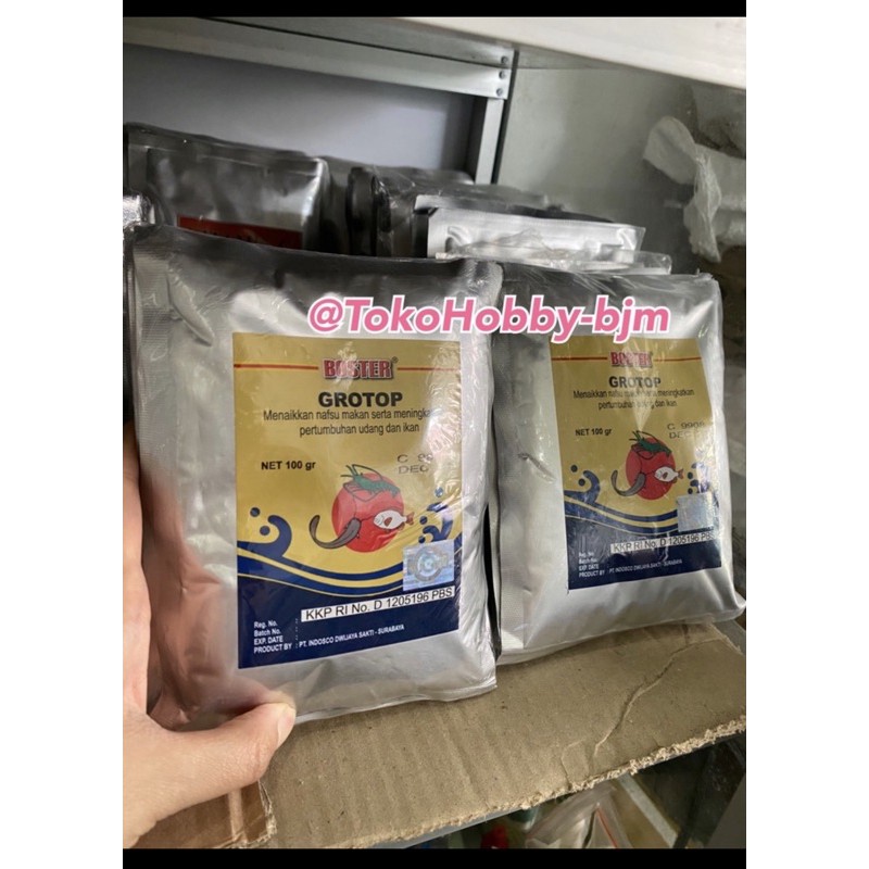 boster grotop ikan 100gr / menaikan nafsu makan ikan udang - Grotop perSACHET