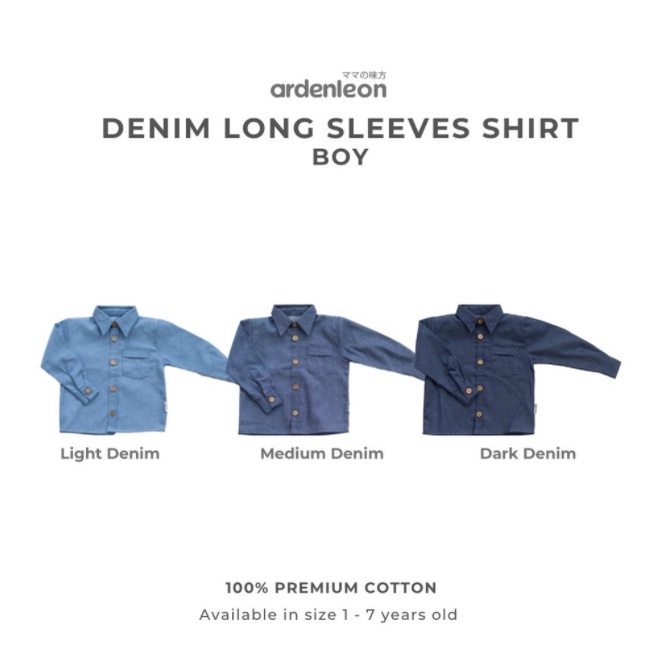 ARDENLEON 1-7 Yr Denim Long Sleeve Atasan Anak ( Kemeja Denim Panjang ) Arden Leon CBKS