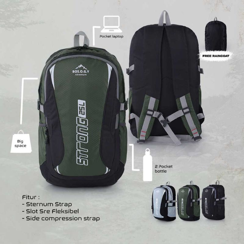 Tas Ransel Strong 25 Liter Original Terbaru | Tas Backpack Pria Wanita | Tas Sepeda Traveling | Tas Kerja Kantor Sekolah Kuliah Premium Material