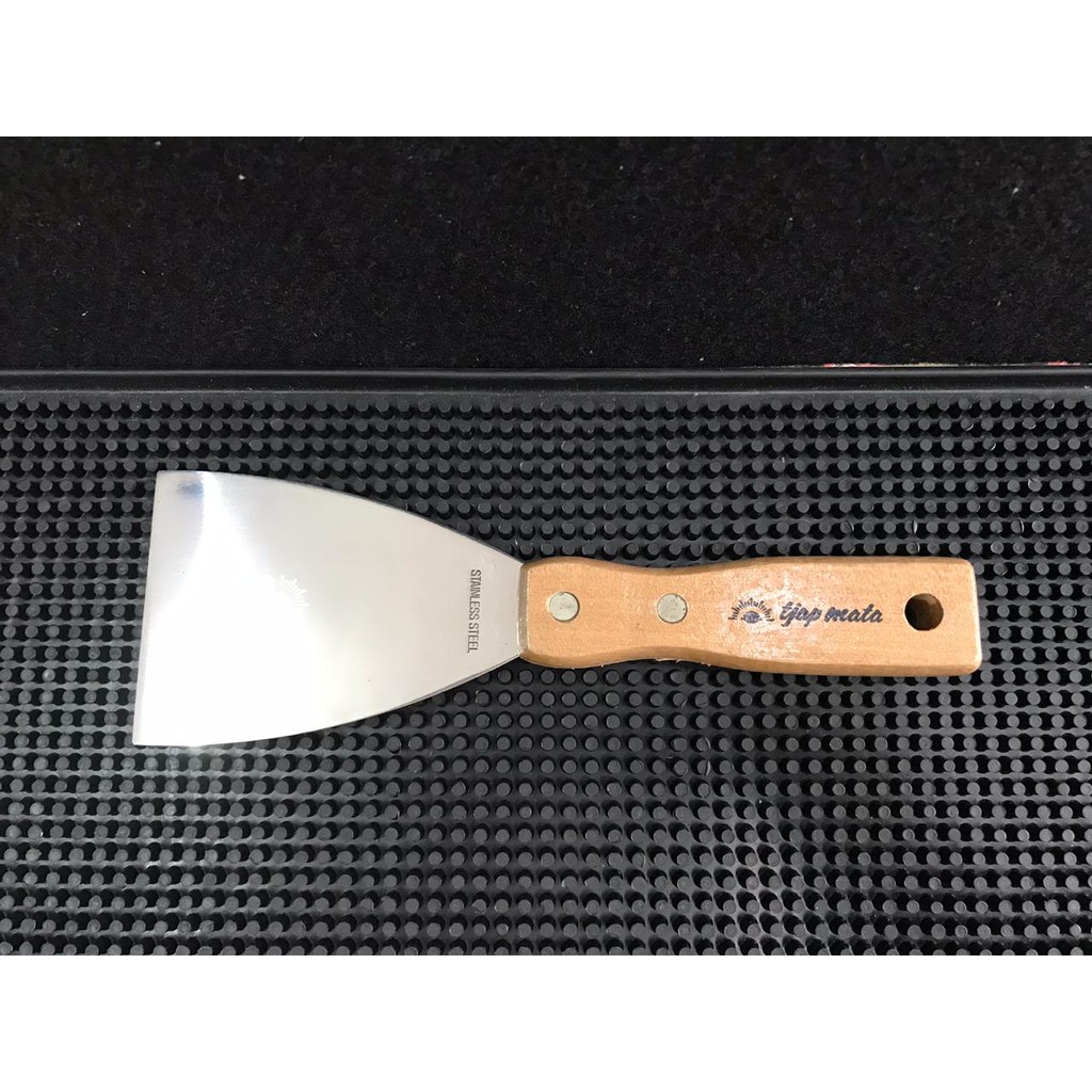 Kape Stainless Tjap Mata 3" / Scrapper Tjap Mata 3" Wooden Handle