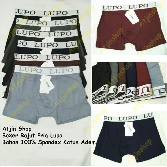 Boxer Pria Lupo Bahan Katun Spandex