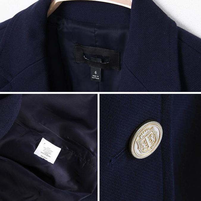 KUALITAS BAGUS WOMAN BLAZER BRANDED NAVY BAJU OUTERWEAR JAS KANTOR KASUAL WANITA