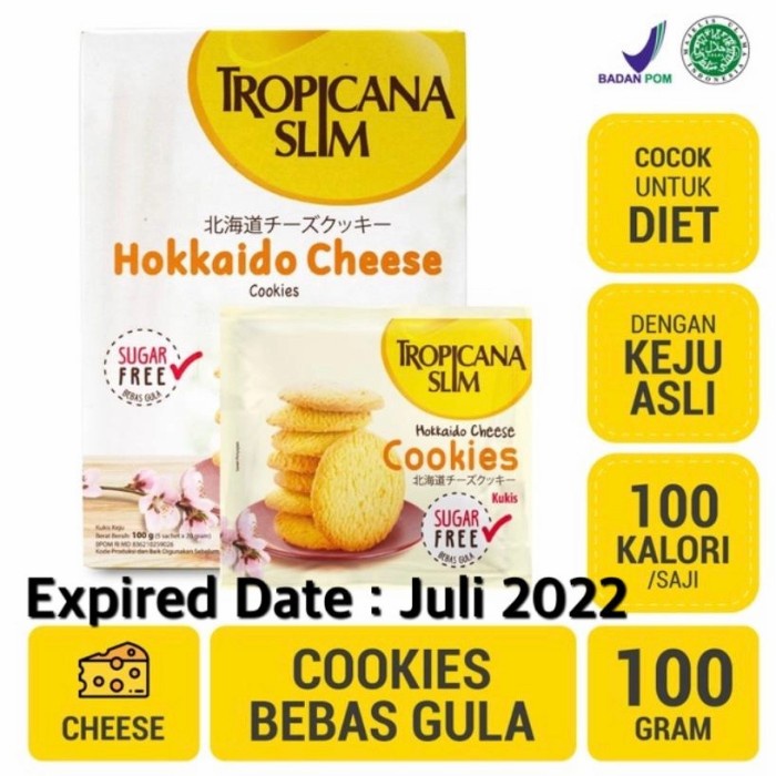 

T20Re Snack Makanan Ringan Tropicana Slim Hokkaido Cheese Cookies Diet 100Gr Ht51Gr