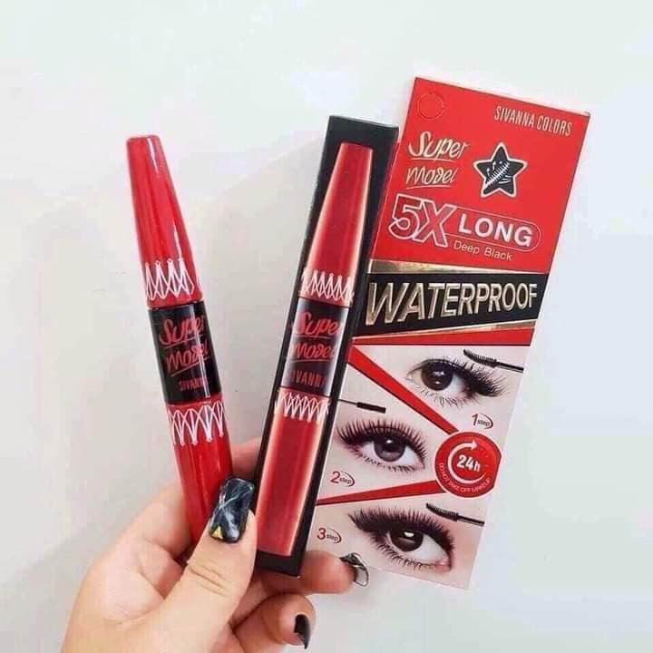 SIVANNA COLORS SUPER MODEL 5X LONG WATERPROOF MASCARA | MASKARA DEEP BLACK