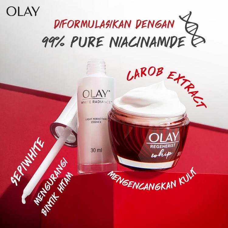 Olay Powerful Duo Pencerah Whip + Anti Aging - Krim Pelembab, Essence Wajah