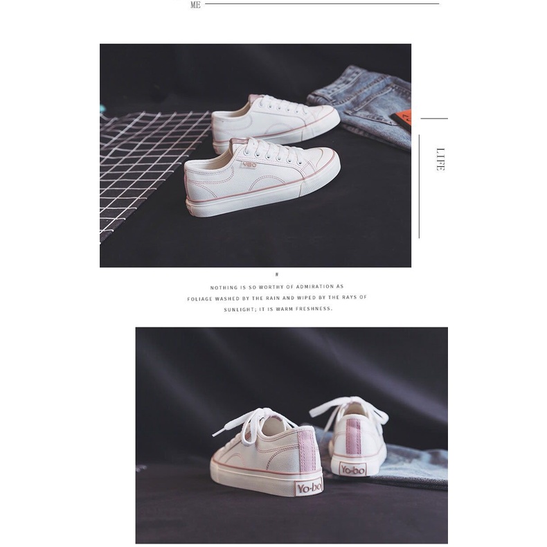 [ PAKAI DUS SEPATU ] IDEALIFESHOES Sepatu Wanita Sneaker Putih Garis Biru Import Sport Sepatu Casual Korea Style Murah-7