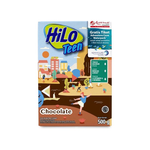 

Hilo Teen Susu Bubuk Hi-Calcium Coklat 500G