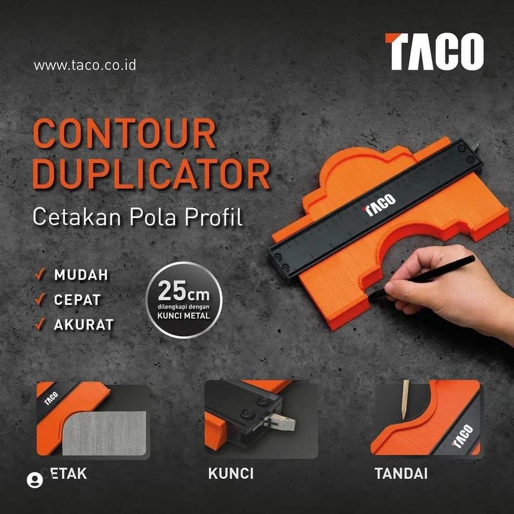 25 CM TACO CONTOUR DUPLICATOR - ALAT CETAK PROFIL DUPLIKAT TOOL UKUR