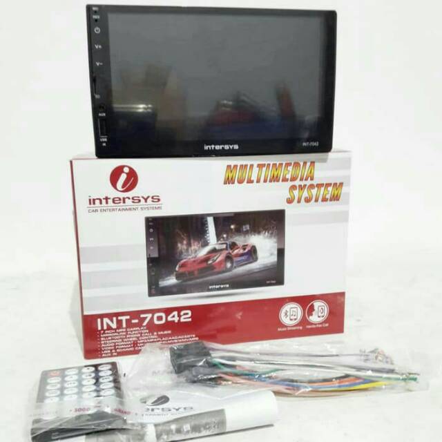 Doubledin Intersys INT 7042 7" Deckless Mirrorlink Bluetooth MP4 USB SD Aux - HU 2din Headunit Mobil