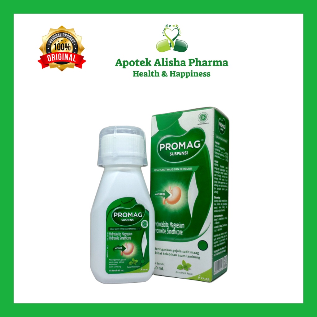 Promag Suspensi 60ml - Promagh Sirup Obat Maag Mual Perih Kembung / Promah Syrup