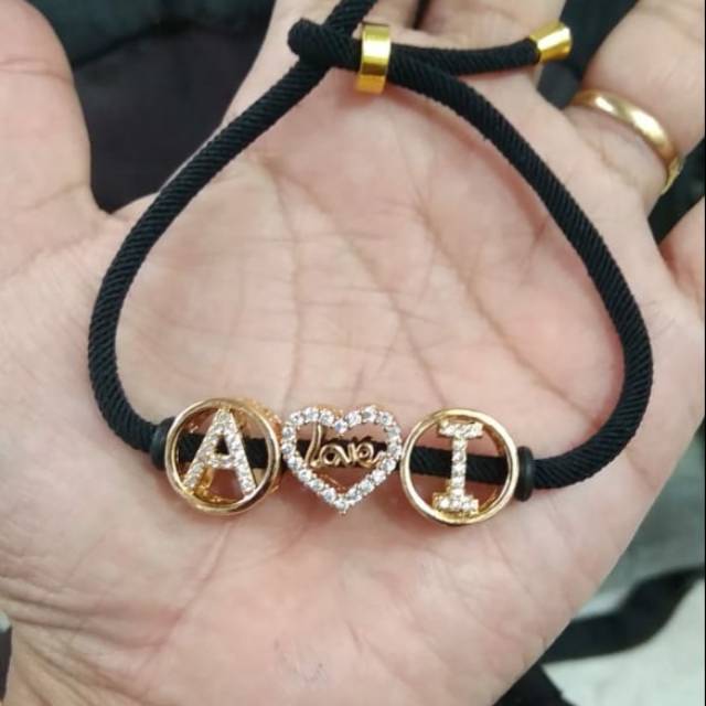 Gelang tali hongkong xuping huruf